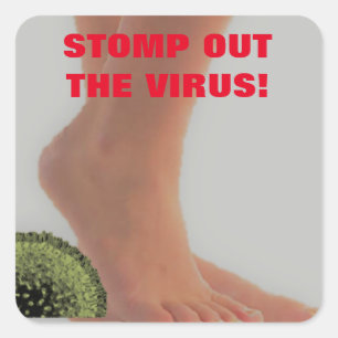 CUADRADA DETENER AL PEGATINA DE VIRUS SQUARE