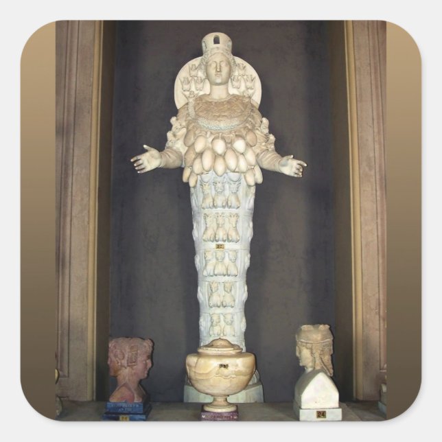 Cuadrada Diana del Pegatina Éfeso (Anverso)