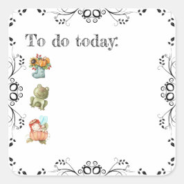 Cuadrada Diario de viñeta de primavera o Pegatina de plaza