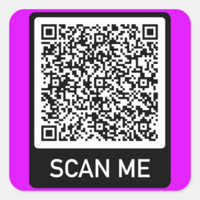 Cuadrada Diseñar su propio ejemplo de Pegatina de código QR (Anverso)