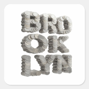 Cuadrada Diseño de pegatina Crisp Gray BROOKLYN