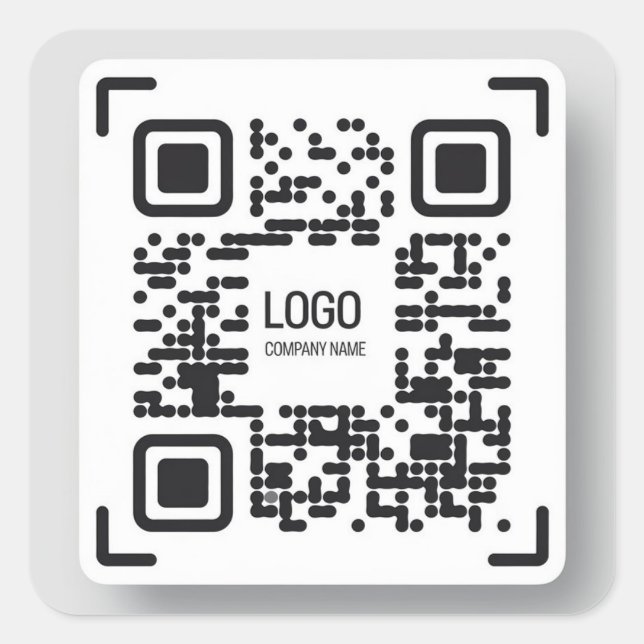 Cuadrada Diseño de Pegatina de código QR para empresas mini (Anverso)