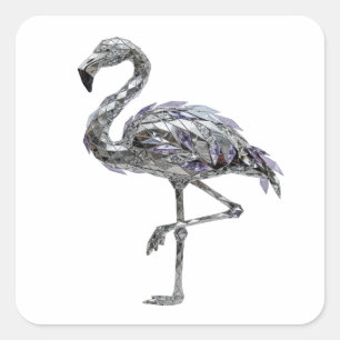 Cuadrada Diseño de pegatina de JOYERÍA FLAMINGO Silver