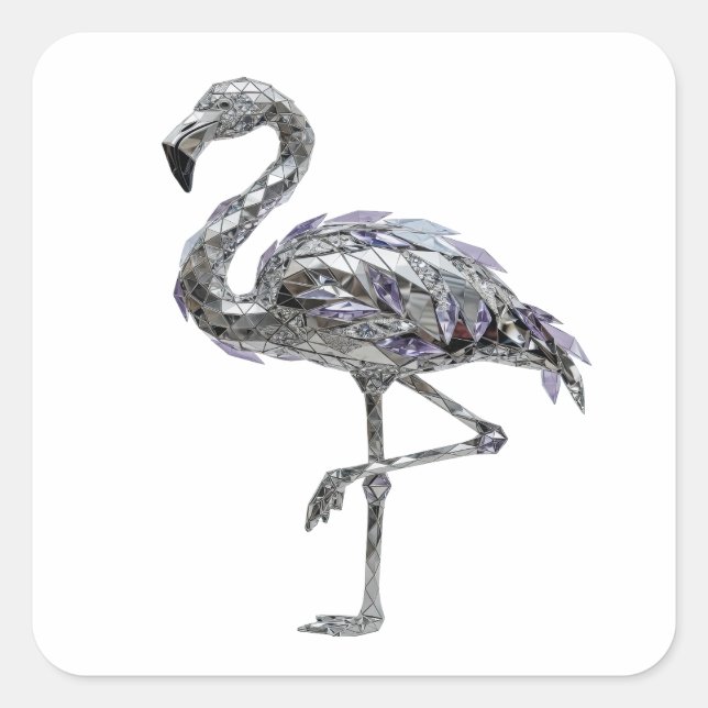 Cuadrada Diseño de pegatina de JOYERÍA FLAMINGO Silver (Anverso)