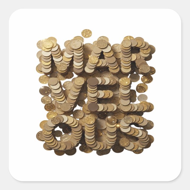 Cuadrada Diseño de pegatina de oro pelable MARVELS (Anverso)