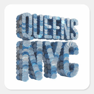 Cuadrada Diseño de pegatina Luxe Blue QUEENS NYC
