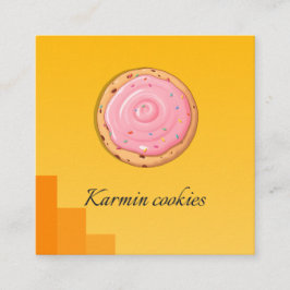 Cuadrada Diseño de tarjeta de visita de tienda de cookies d
