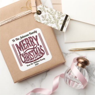 Cuadrada Diseño Pegatina navideño festivo