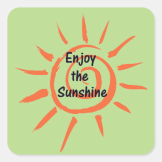 Cuadrada Disfrute del Pegatina Sunshine