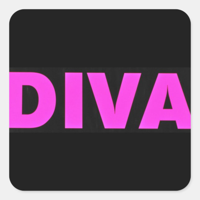 Cuadrada Diva Pegatina (Anverso)