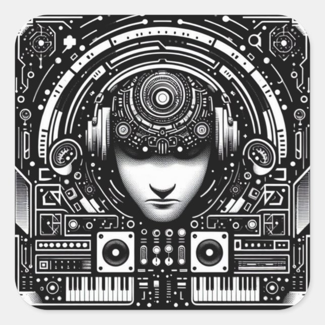 CUADRADA DJ PEGATINA (Anverso)