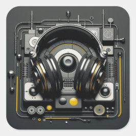 CUADRADA DJ PEGATINA