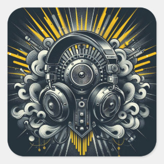 CUADRADA DJ PEGATINA