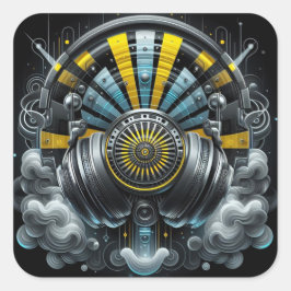 CUADRADA DJ PEGATINA