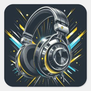 CUADRADA DJ PEGATINA