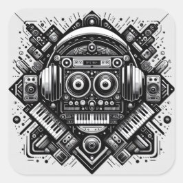 CUADRADA DJ PEGATINA