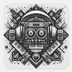 CUADRADA DJ PEGATINA