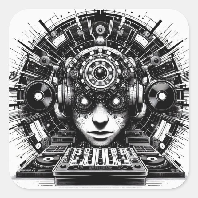 CUADRADA DJ PEGATINA (Anverso)