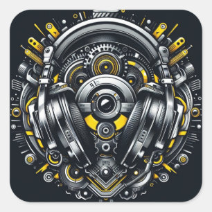 CUADRADA DJ PEGATINA