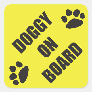 Cuadrada Doggy on Board Pegatina
