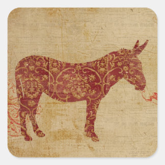Cuadrada Donkey Silhouette Pegatina