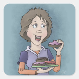 Cuadrada Donuts con pegatina cuadrado de rociadores