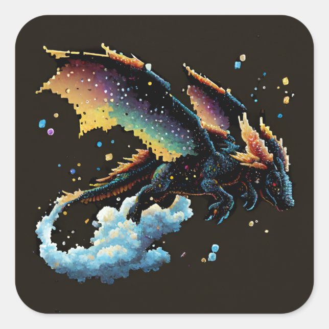 Cuadrada Dragon Air Elemental Square Pegatina (Anverso)