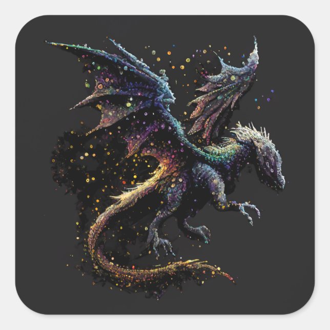 Cuadrada Dragon Air Elemental Square Pegatina (Anverso)