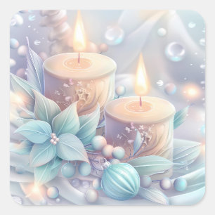 Cuadrada Dreamy Navidades Candles Pegatina