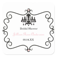 Ducha nupcial temática parisina - Pegatina cuadrad