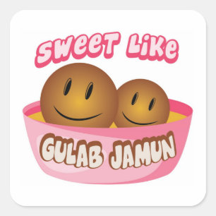 Cuadrada Dulce Como Gulab Jamun Pegatina