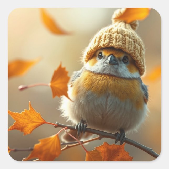 Cuadrada Dulce Pegatina de la Plaza de las Aves (Anverso)