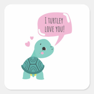 Cuadrada Dulce regalo de San Valentín - Te amo Pegatina