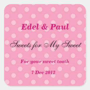 Cuadrada Dulces rosados para mi dulce Pegatina