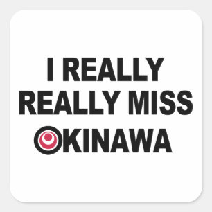 Cuadrada Echo de menos a Okinawa (沖 縄) Pegatina