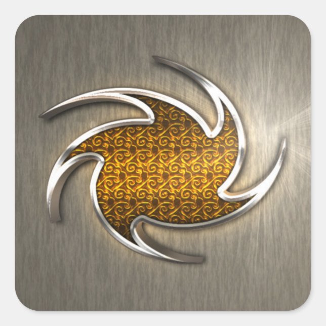 Cuadrada efecto 3d del pegatina del logotipo (Anverso)