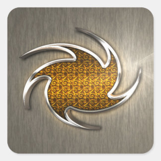 Cuadrada efecto 3d del pegatina del logotipo