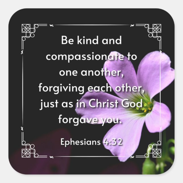 Cuadrada Efesios 4:32 pegatina cuadrado (Anverso)