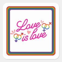 Cuadrada "El amor es amor" Pegatina de plaza