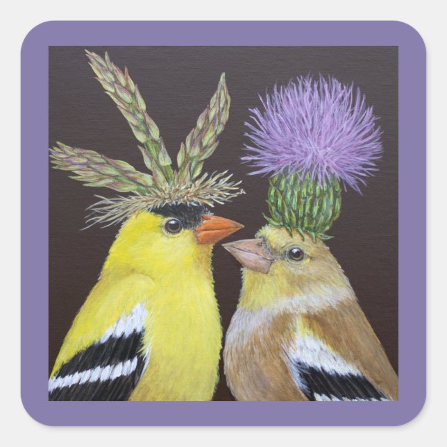 Cuadrada El amor es pegatina dorado (Anverso)