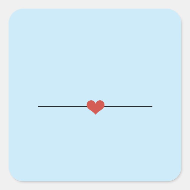 Cuadrada El azul claro hace tu propio Pegatina redondo clás (Anverso)