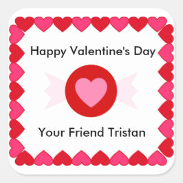 Cuadrada El día de San Valentín Candy Pegatina