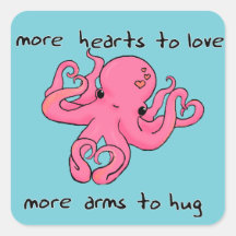 El día de San Valentín Octopus pegatina Valentines