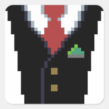 El donante corporativo | Pixel Art Suit Pegatina