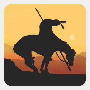 Cuadrada El fin del Pegatina estacionario de silueta en el 