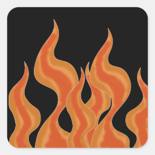 Cuadrada El fuego flamea al pegatina