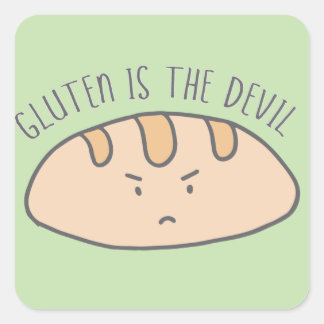 Cuadrada El gracioso Gluten es el Pegatina del diablo