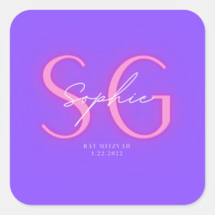 Cuadrada El Pegatina Bat Mitzvah de Sophie