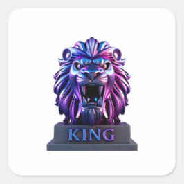 Cuadrada "El pegatina cuadrado del rey del león"
