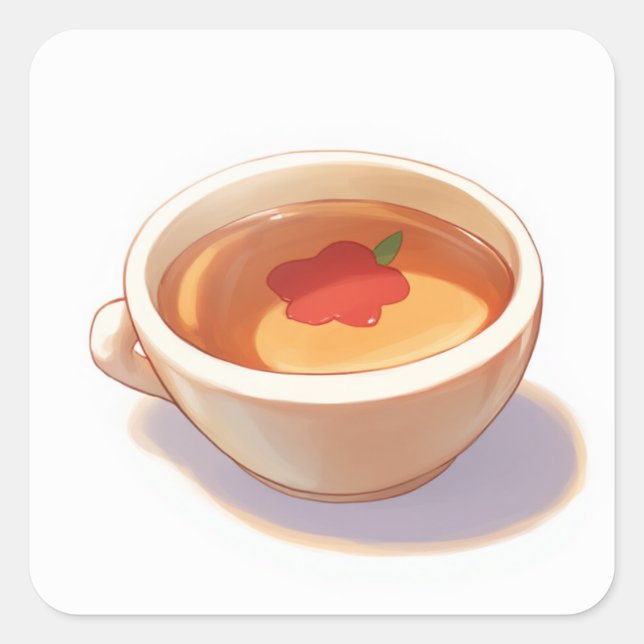 Cuadrada El Pegatina de Cute Lover (Anverso)